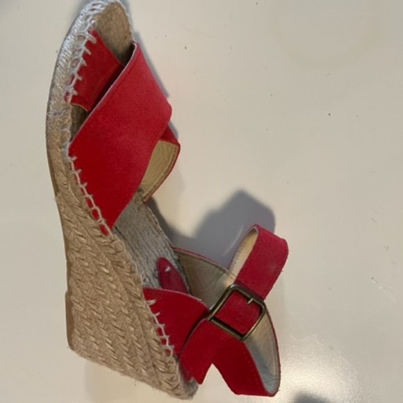 Red Soludos Wedges Size 9 - Picture 4 of 5